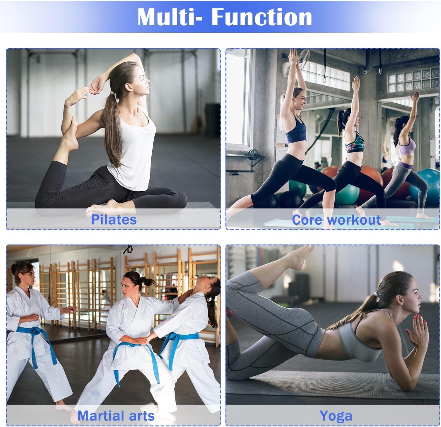 Gymnastics Mat for Tumbling, Folding Tumbling Mat Exercise Mat Gym Mat Tumbling Mats for Kids, Adults, PU Leather Yoga Mat with Carrying Handles