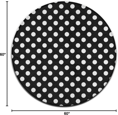Soft Round Yoga Carpet, Large Home Decor Mat, Non-Slip Machine Washable Kitchen Office Circle Rug Compatible with Cool Norse Viking Vegvisir Runic Compass