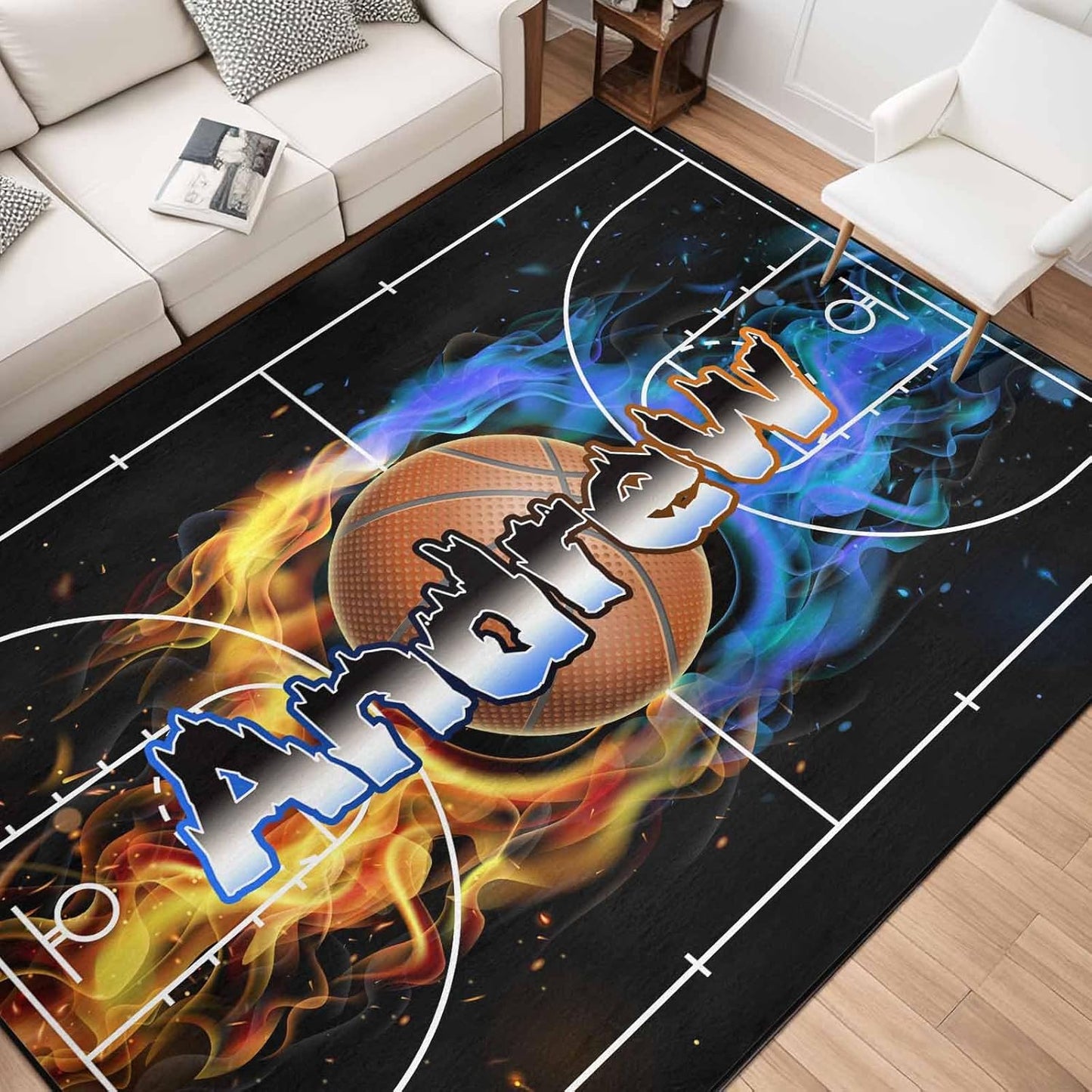 Personalized Family Name Initials Monogram Pink Rug, Shining Butterfly Printed Carpets for Girls Kids Butterfly Theme Living Room Indoor Bedroom Decor 5'×7' Soft Polyester Yoga Mat