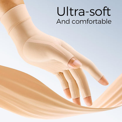 FREETOO All-Around Compression Arthritis Gloves for Women for Pain, Carpal Tunnel Relief Gloves for Men, Hand Compression Gloves for Crocheting,Gaming,Arthritis,Swelling.Black M