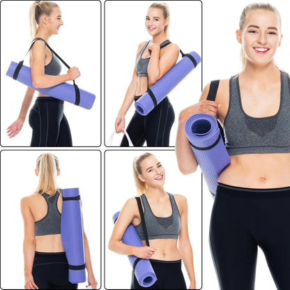 FENMORE 2 Pcs Yoga Mat Straps, Black Yoga Mat Straps For Women and Men, Yoga Mat Carrying Strap Sling, Adjustable Loops for all Mat Sizes Multipurpose Lightweight (Mat Not Included)