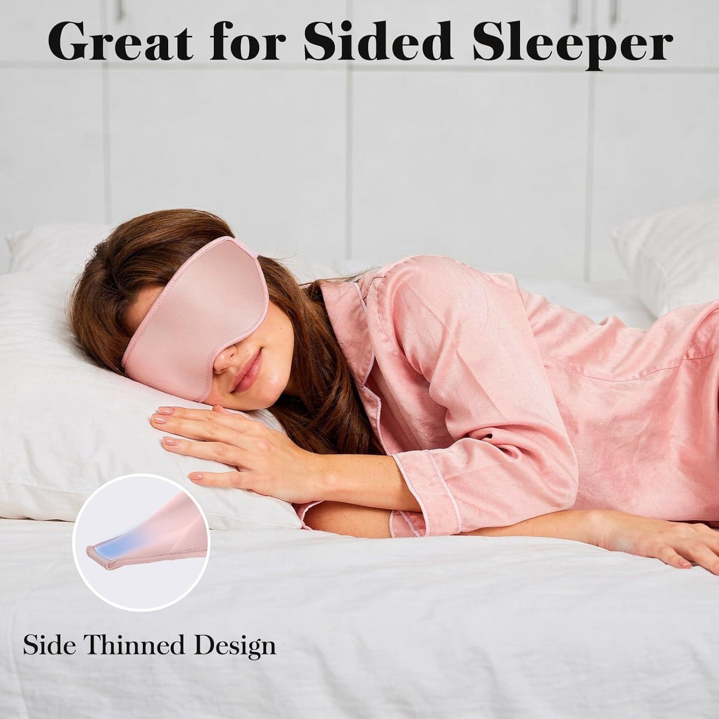 Fygrip 3D Eye Mask Sleep Mask for Men & Women, 100% Pressure-Free & Light Block-Out Eye Mask for Sleep with Easy Adjustable Strap, Night Eye Cover for Travel, Black