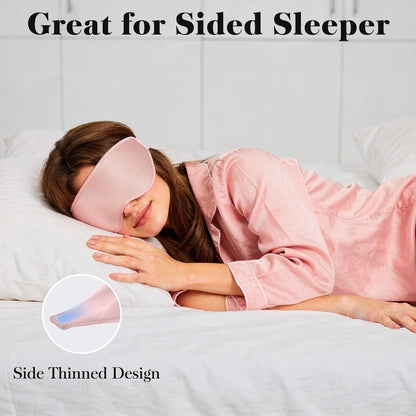 Fygrip 3D Eye Mask Sleep Mask for Men & Women, 100% Pressure-Free & Light Block-Out Eye Mask for Sleep with Easy Adjustable Strap, Night Eye Cover for Travel, Black