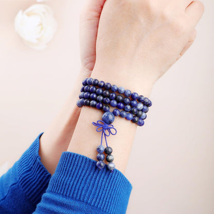 AD Beads 6mm 8mm 108 Prayer Mala Jasper Elastic Bracelet - Handmade Yoga Meditation Healing Power Energy Gifts for Unisex Adult.