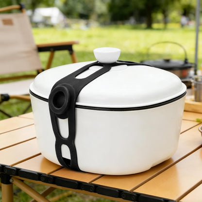 Multipurpose Silicone Strap for Slow Cooker Lid, Elastic and Reusable Closure, Silicone Pot Lid Fixing Strap – For Lunch Box, Yoga Mat, Kitchen, Storage