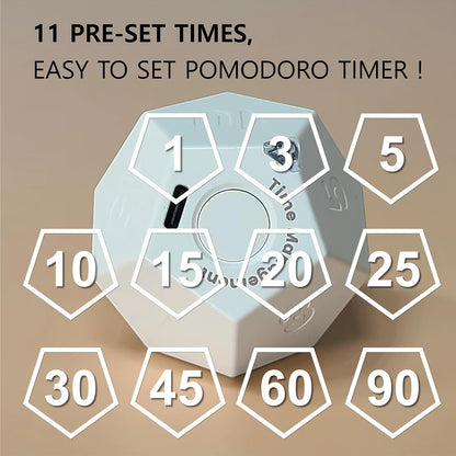 Cube Pomodoro Timer - Flip to Start Countdown, Rechargeable Mini Productivity Timer for Study, Office, 11 Preset Times, Silent/Vibration, Time Management Tool for Kids & ADHD (Yellow)