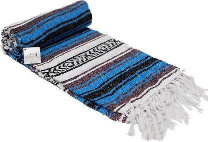 Open Road Goods Bulk Falsa Blankets - Handwoven Authentic Mexican Falsa - Great for Weddings, Yoga, Beach, Picnics, or Mexican Throw! (Tan, 7 Pack)