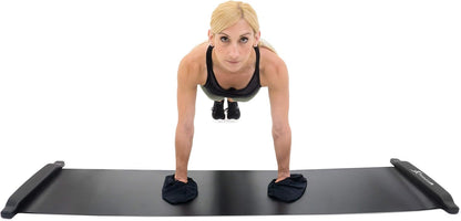 ProsourceFit Slide Board Mat for Exercise 6’ with End Stops, Booties & Carrying Bag for Low-Impact Indoor Home Workouts and Sports Training