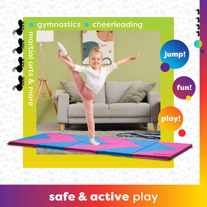 Antsy Pants Tumbling Mat for Kids – Gymnastics Mat, Easy to Clean, Sturdy, Foldable Tumbling Mats, Padded, Lightweight, Portable, Gymnastics Equipment for Active Play