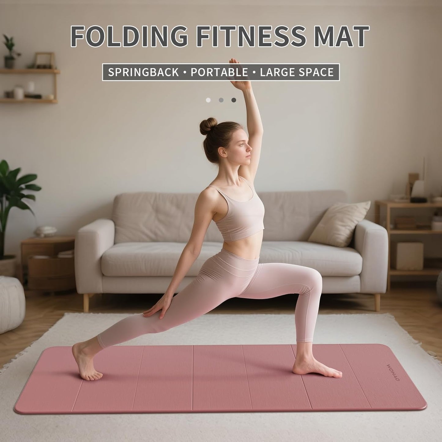 7-Fold Yoga Mat 70"x24" - 1/2 Inch Thick Folding Exercise Mat, Compact Non-Slip TPE Mat for Travel, Storage, Yoga & Home Gym, Lightweight & Portable