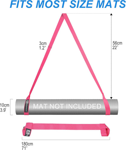 A AZURELIFE [MAT NOT Included] Yoga Mat Sling, Yoga Mat Straps for Carrying, Easy-Cinch Yoga Mat Holder Strap