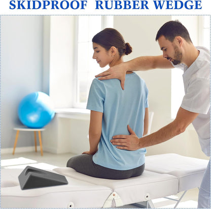 Suzile Mobilization Wedge 7.9 x 4.1 x 2 Inch Triangle Therapy Non Slip Silicone Wedge Pillow Sturdy Support for Relieve Spinal Pain Rehabilitation Tool(Gray)