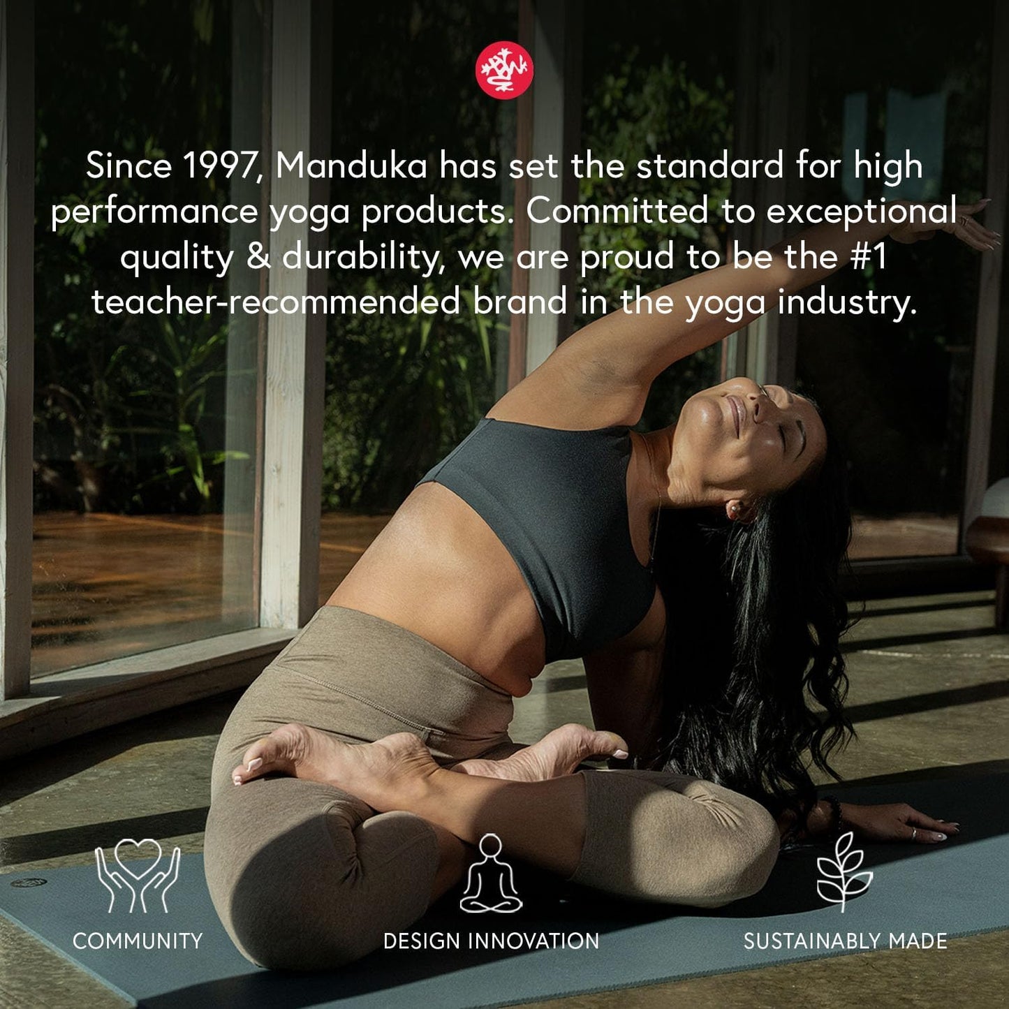 Manduka Yogitoes Hot Yoga Mat Towel - 79" | Moisture Activated Grip | Patented Silicone Nubs | Highly Absorbent, Durable & Easy Care | Made from Recycled Materials | 79 x 24 Inches | Chakra Residence