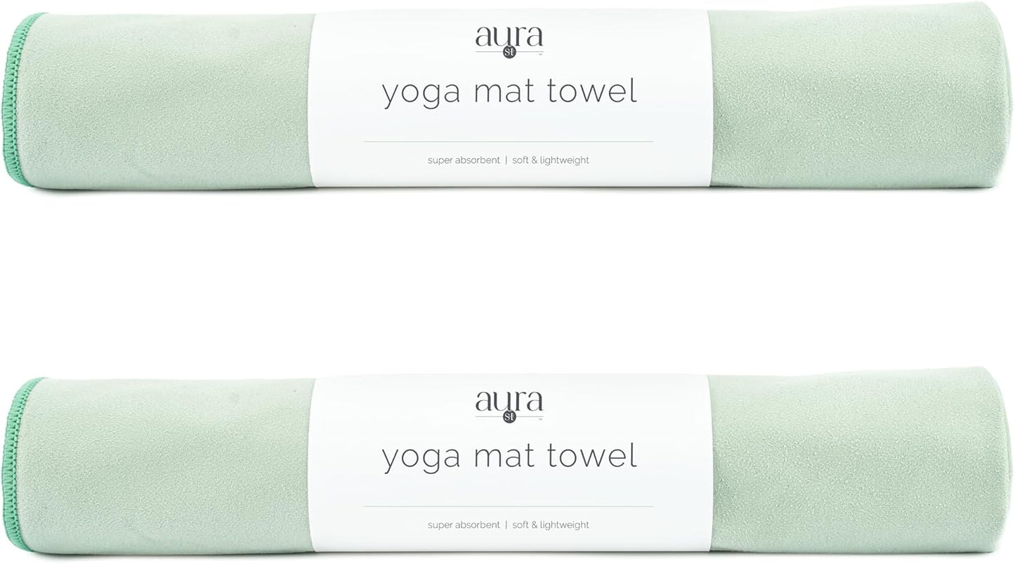 S&T INC. Yoga Mat Towel, Quick Dry Towel, Soft and Absorbent for Gym, Pilates, and Hot Yoga Mat, 1 Pack, 26.5 inches x 72 inches, Microfiber, Blue