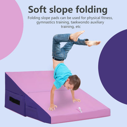 PayLessHere Gymnastics Tumbling Mats Incline Tumbling Mat Folding Gymnastic Tumbling Mat 48"x24"/34"x24" lnch Indoor/Outdoor Exercise Mat Home Gym Yoga Mat with Handle
