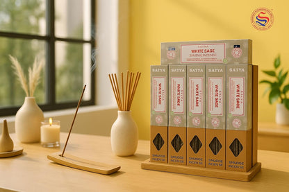 Satya Incense Gift Set Nag Champa, Super hit, Dragon's Blood, Sandalwood, Patchouli, Lavender, Positive Vibes, 15 g