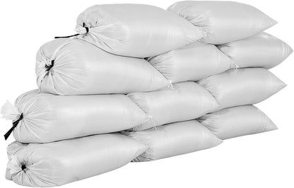 VEVOR Heavy Duty Sand Bags, 50Pack 14" x 26", Empty Sandbags for Flooding with Tie Strings, Woven Polypropylene Sand Bag with 1600 Hours of UV Protection, 50Lbs Capacity