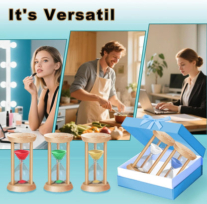 20 Minute Wooden Sand Timers,Large Bamboo Gold Sand Hourglass for Productivity, Meditation & Decor, 20 Min Reloj De Arena Sand Watch for Kitchen, Office, Game, Classroom, Yoga