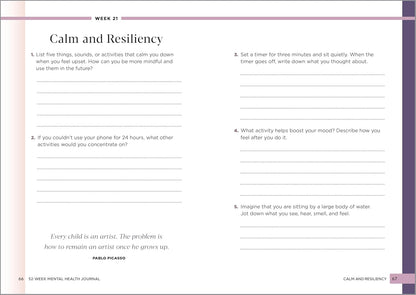 52-Week Mental Health Journal: Guided Prompts and Self-Reflection to Reduce Stress and Improve Well-Being