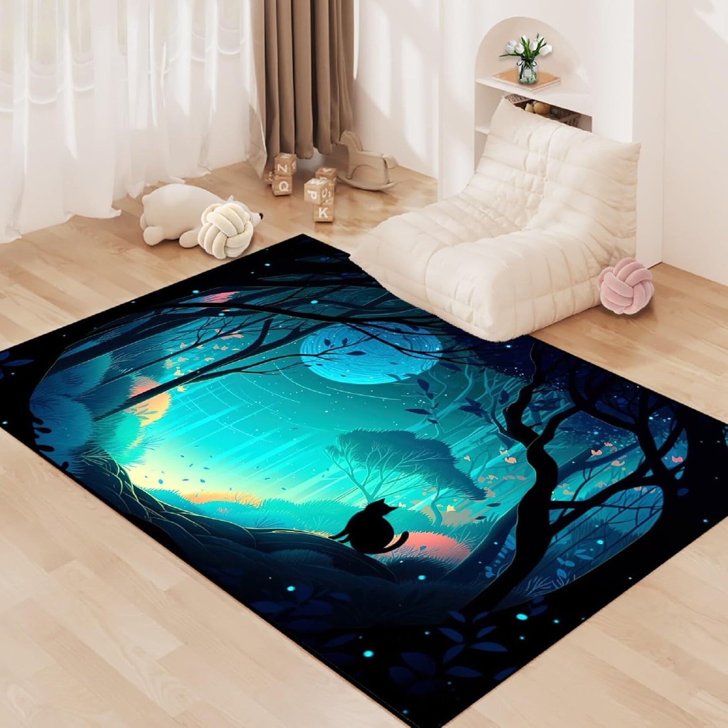 Black Girl Area Rug for Bedroom African American Rugs for Room Princess Carpet Kids Rugs for Bedroom African Girls Carpet for Living Room Teen Girls Yoga Mats, Pink, 4'×5'
