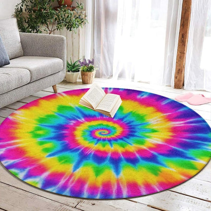 Soft Round Yoga Carpet, Office Chair Decor Round Mat for Carpet and Hardwood Floors Purple Butterfly