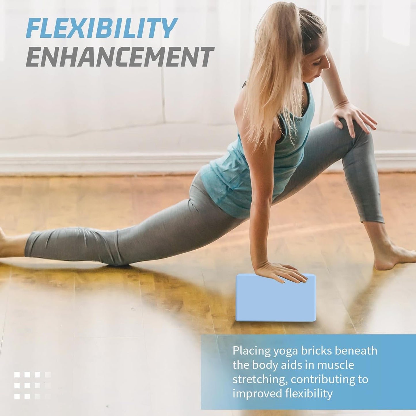 Yoga Blocks 2 Pack 3x6x9IN Foam Block Supportive Latex-Free with Stretch Band, Non-Slip Exercise Blocks for Pilates, Meditation, Balance, Stretching and Deep Poses