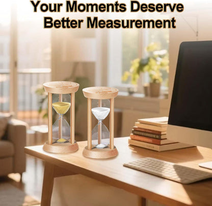 20 Minute Wooden Sand Timers,Large Bamboo Gold Sand Hourglass for Productivity, Meditation & Decor, 20 Min Reloj De Arena Sand Watch for Kitchen, Office, Game, Classroom, Yoga
