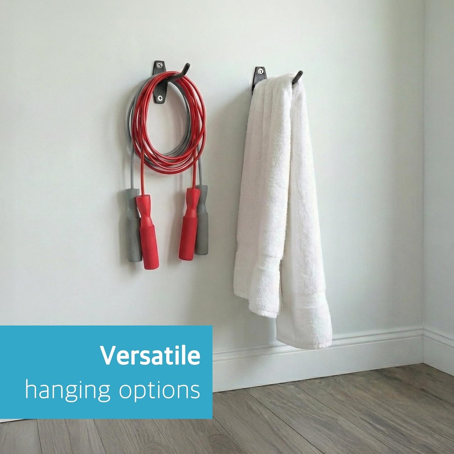 Yoga Mat Holder Wall Mount: Hanging Exercise Mat Rack - 2 Pack Heavy Duty Adjustable Hooks & 6 PCS Clips for Yoga Mat (<5.5lbs), Eyelet Mats, Foam Rollers & Gym Equipment Storage - Organizer for Fitness Workout