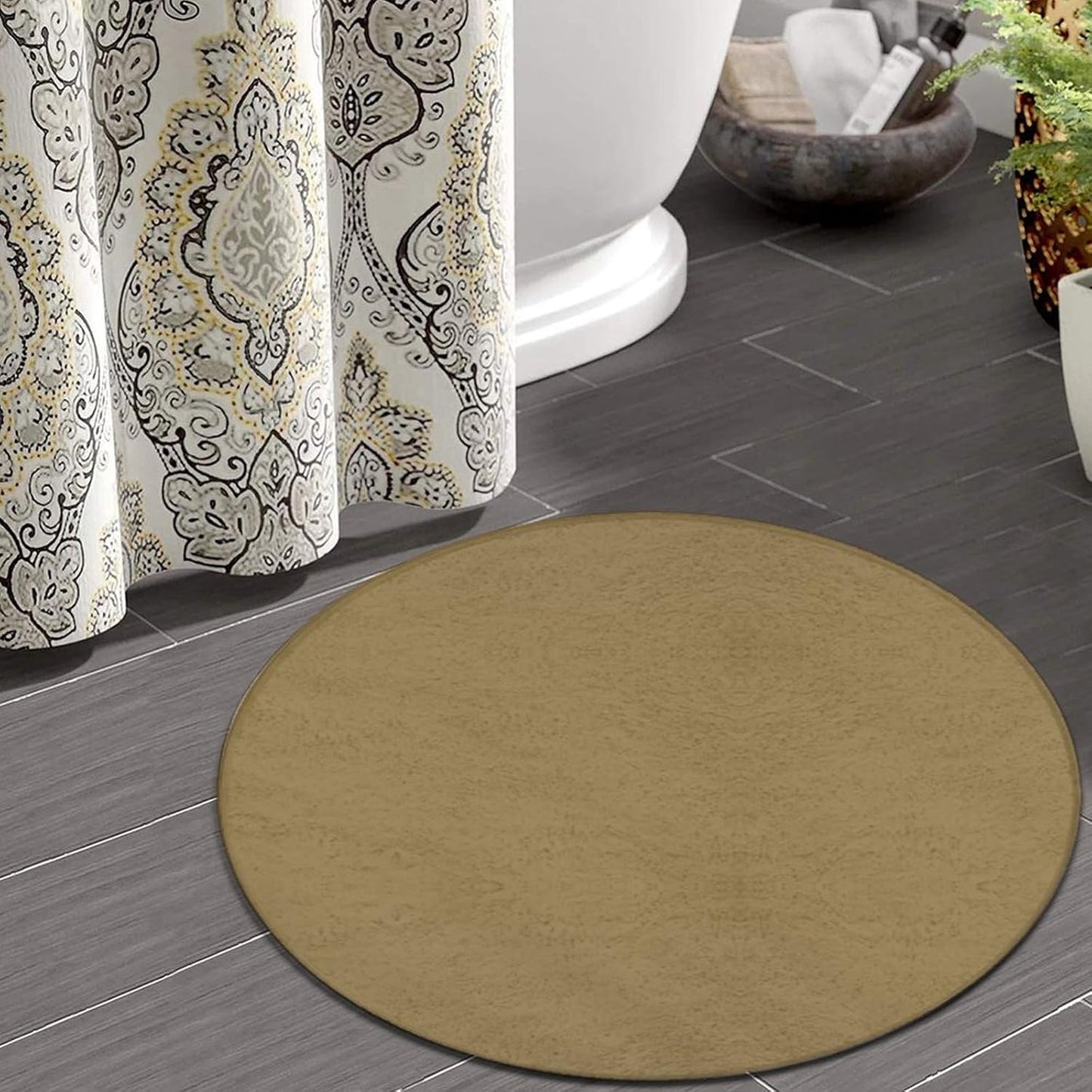 Women's Large Home Decor Mat, Soft Round Yoga Carpet, Non Slip Machine Washable Home Office Circle Rug Purple