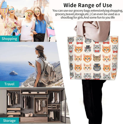Tote Shoulder Bag Large Durable Reusable Eco-friendly Handbag Lightweight Stylish for Daily Use-19.7x15.7x5.9 Inch - Colors B