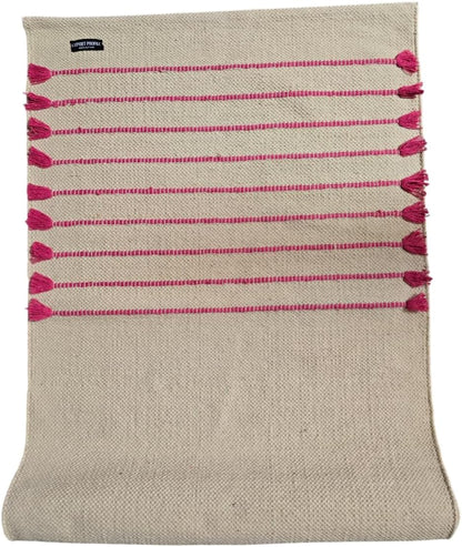 Indian Handmade100 % Organic Anti Skid Multi Colour Cotton Yoga Mat - Eco-Friendly Hand-Woven Rug - Non-Slip & Thick (24”x72”x5mm) for Hot yoga & Everyday Fitness at Home - Comfortable & Foldable Extra-Long Mat