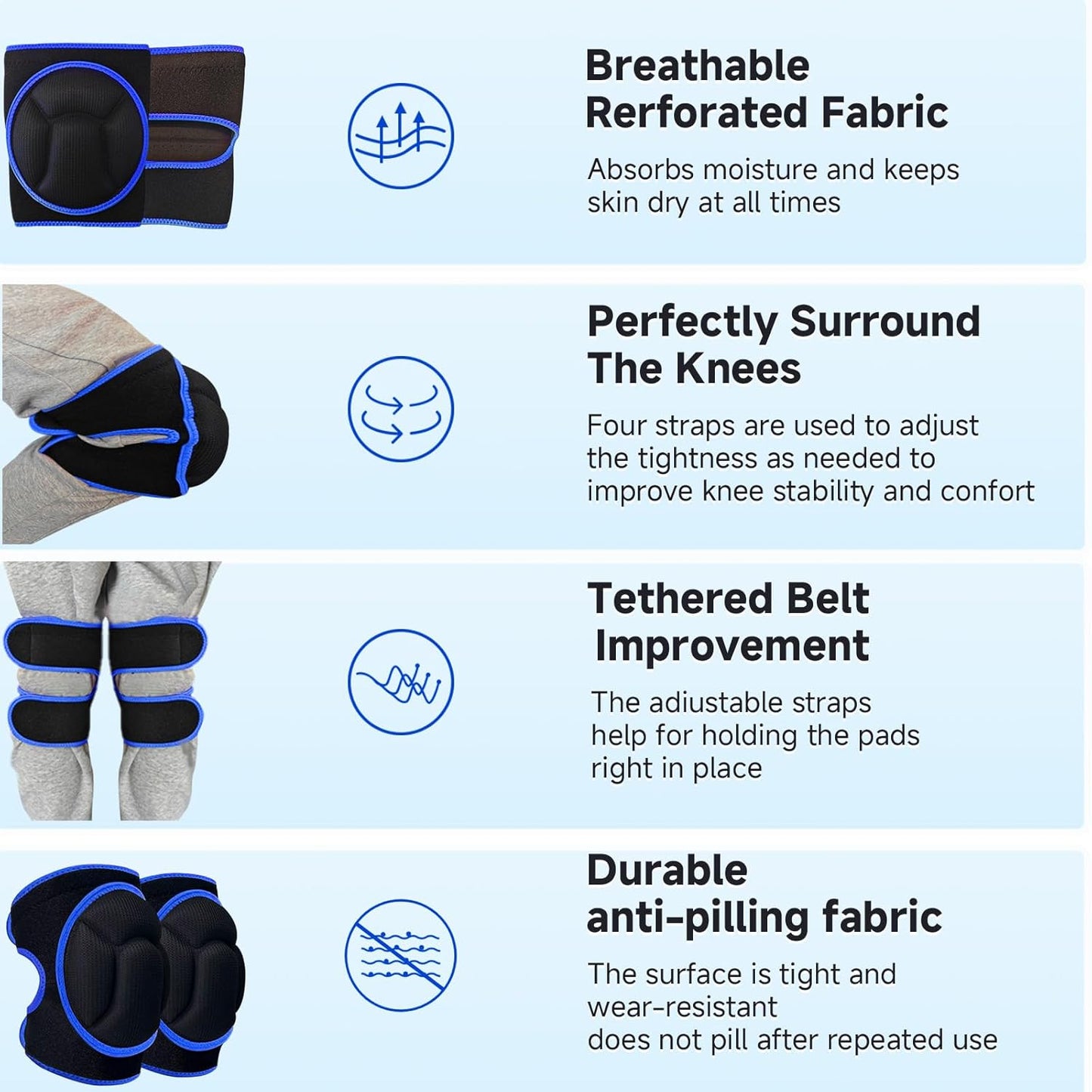 Knee Pads, Thick Sponge Anti-slip, Collision Avoidance Knee Pads, for Running, Mountaineering, House Working,Gardening Maintain (Pink, Large)