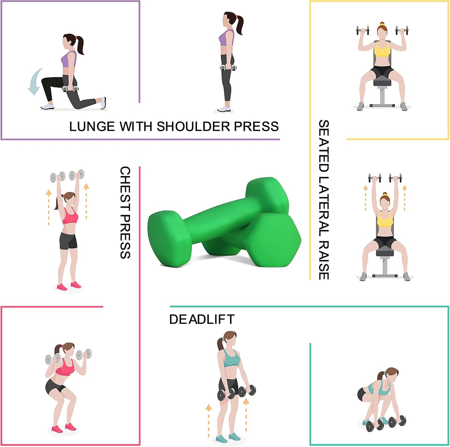 Balelinko Home Gym Equipment Workouts Strength Training Weight Loss Pilates Weights Yoga Sets Weights for Women, Men, Seniors and Youth