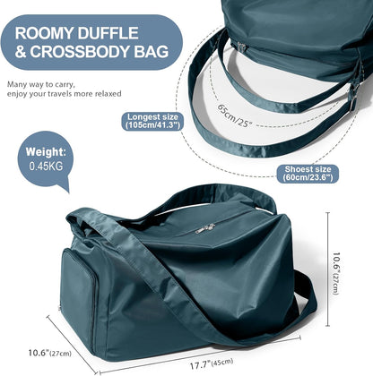 Small Gym Bag with Shoe Compartment, Workout Sport Duffle Bag for Women Travel, Waterproof Shoulder Overnight Bags Lightweight Carry on Tote Bags for Swim, Yoga, Dance