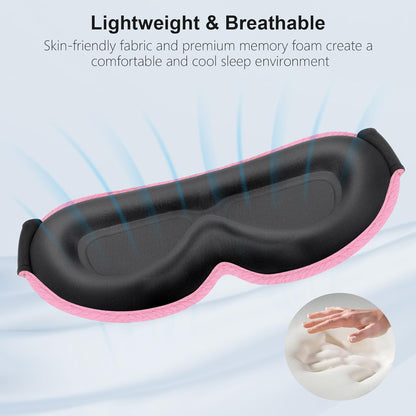 Gritin 100% Blackout Sleep Eye Mask for Women Men, Zero Pressure Sleeping Mask - Ergonomic Design 3D Cutout Eye Movement and Eyelash Friendly Night Blindfold, Ultra Soft Comfortable for Sleeping