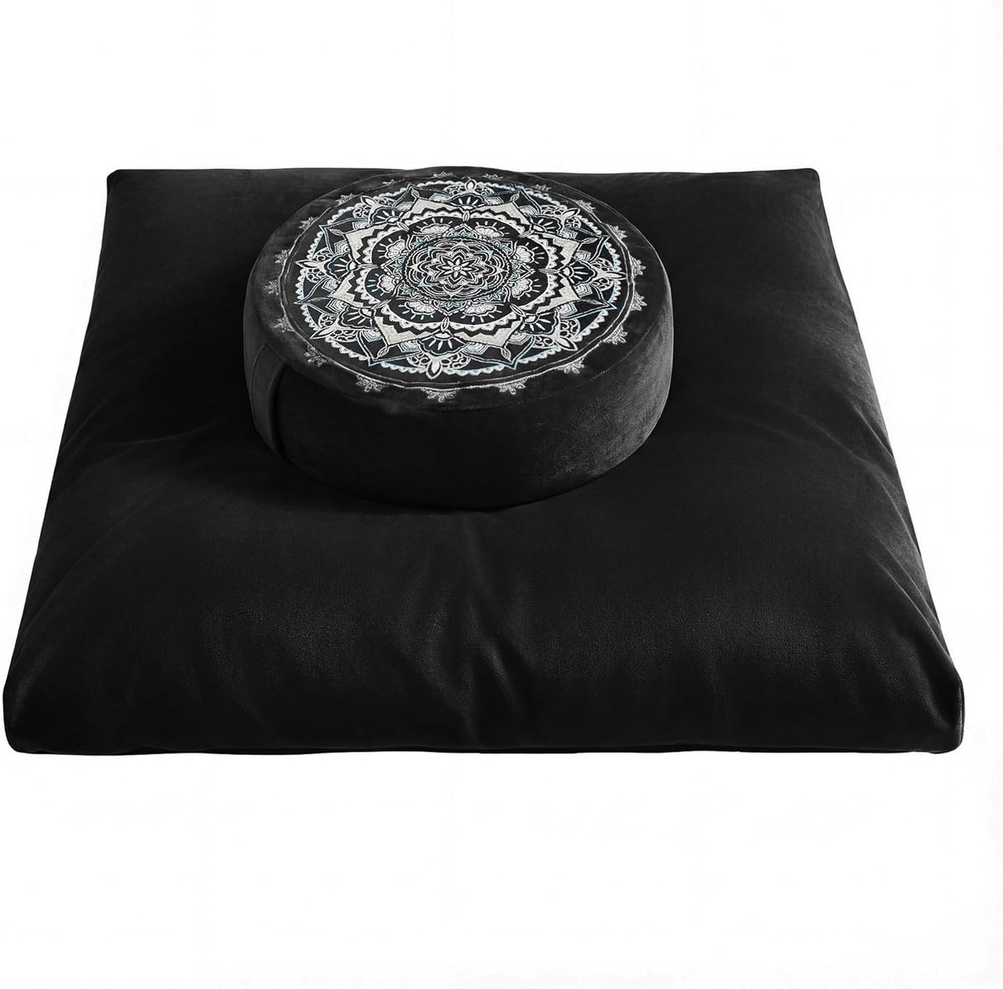 Ultimate Meditation Cushion Set – 2-in-1 Zafu & Zabuton, Buckwheat & Memory Foam, Velvet Cover for Yoga & Mindfulness (Purple)