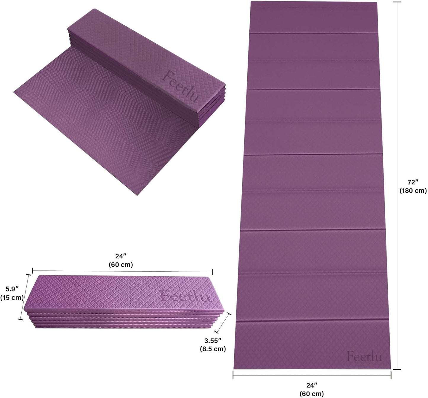Foldable Yoga Exercise Mat – Lightweight, Anti-Slip, and Easy to Store for Yoga, Pilates, Home Workouts, and Floor Exercises