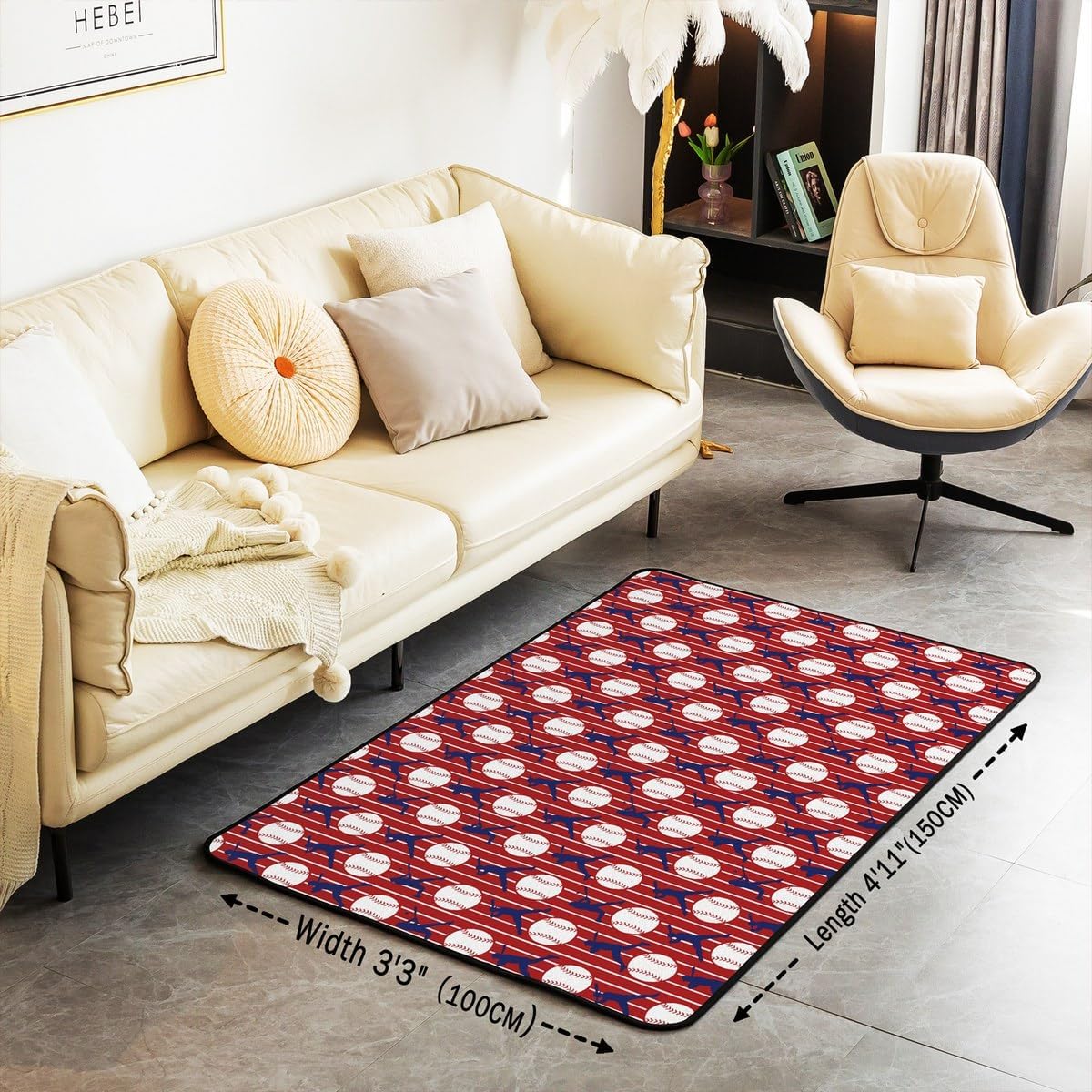 jejeloiu Basketball Living Room Rugs for Bedroom 5x7 Kids Gaming Sports Decor Carpet for Boys Girls Teens Ball Games Area Rug Soft Gift for Basketball Lover Grey and Black Room Decor