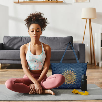 Yoga Bag for Women, Large Canvas Yoga Mat Tote Bag with Yoga Mat Carrier - Large Mat Pocket Fitness Tote for Pilates, Gym, Travel, Office & Beach