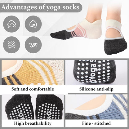 Pilates Socks with Grips for Women,Yoga Socks, Non-Slip Yoga Sock with Toe Separators, Pilates Non Slip Sock