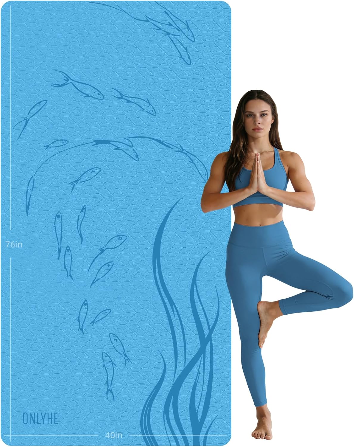Extra Wide Thick Yoga Mat for Women and Men 76"x 40"x 10mm TPE Exercise Mat, Large-sized Non-slip Gym Yoga Mat,Workout mat,Pilates