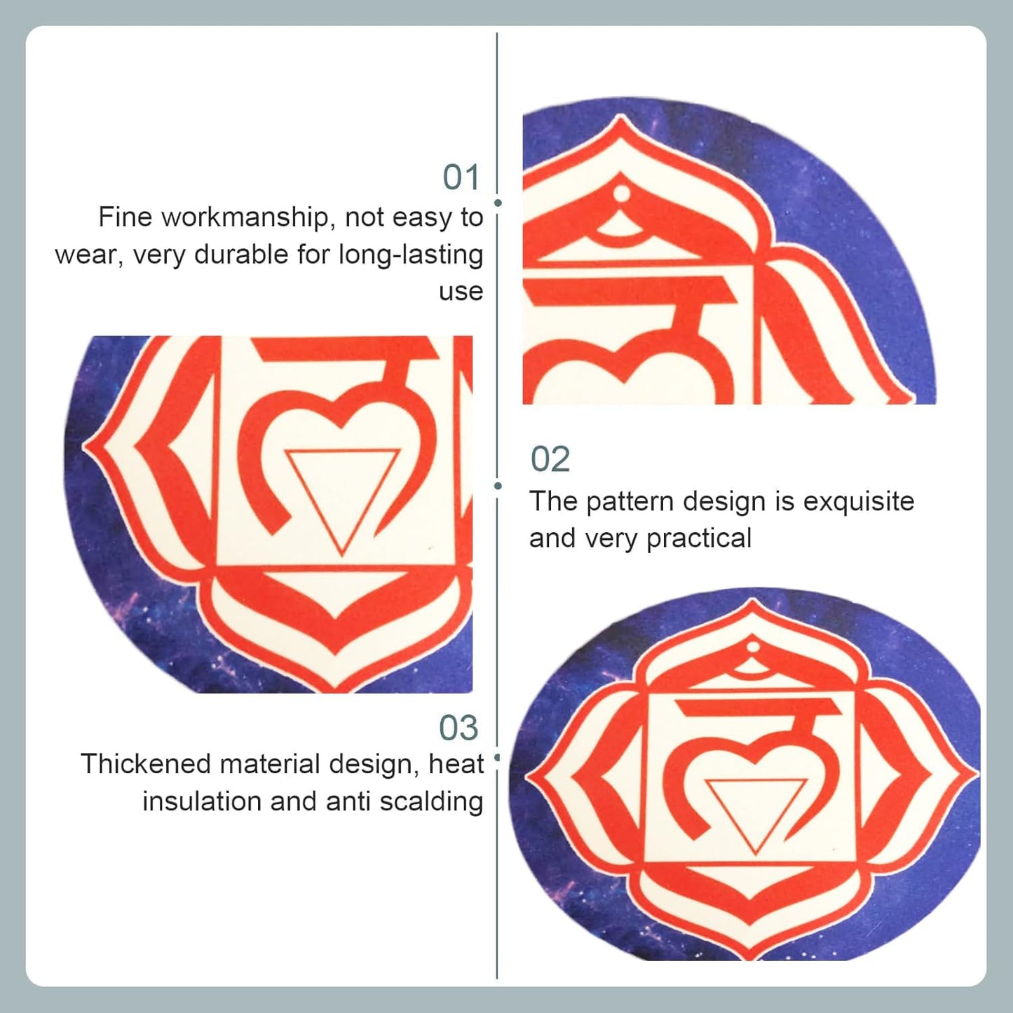 FMTY Crystal Singing Bowls Mat, Round singing bowls Mat Washable healing bowl cusion, Non-Slip Floor Mat Suitable for Sound Bowl Set, 52"Round (52")