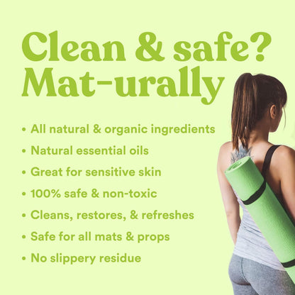 ASUTRA Yoga Mat Cleaner Spray (Peaceful Lavender), 4 fl oz - No Slippery Residue, Organic Essential Oils, Deep-Cleansing for Fitness Gear & Gym Equipment, Microfiber Towel Included