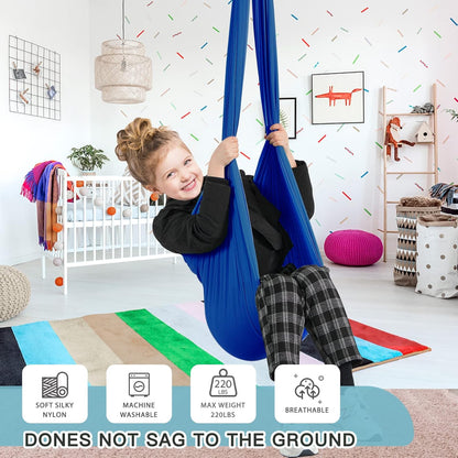 Aokitec Therapy Swing for Kids with Special Needs (Hardware Included) Snuggle Swing Cuddle Hammock Indoor Adjustable Aerial Yoga for Children with Autism, ADHD, Asperger, Sensory Integration