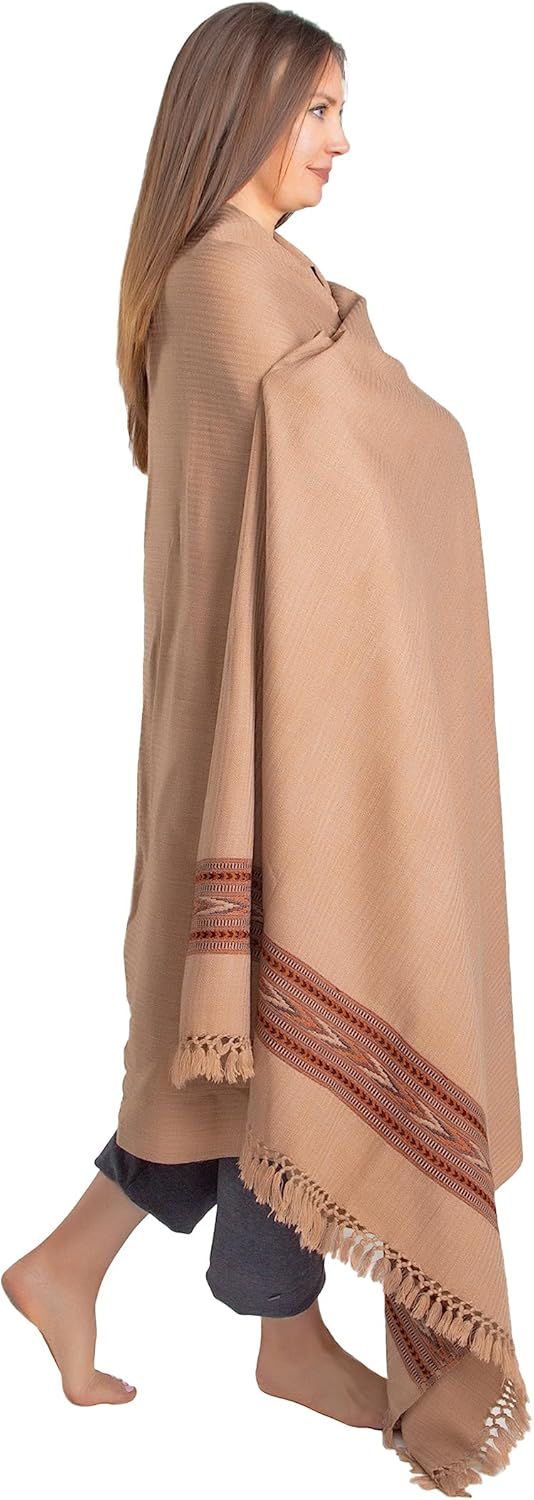 Exotic Meditation Shawl - Large Unisex Prayer Wrap, Oversize Scarf & Versatile Indian Stole Blanket