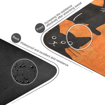 Black Cats Silhouette Yoga Mat for Home Workout Fitness Mat for Women Non Slip Exercise Mats with Storage Bag