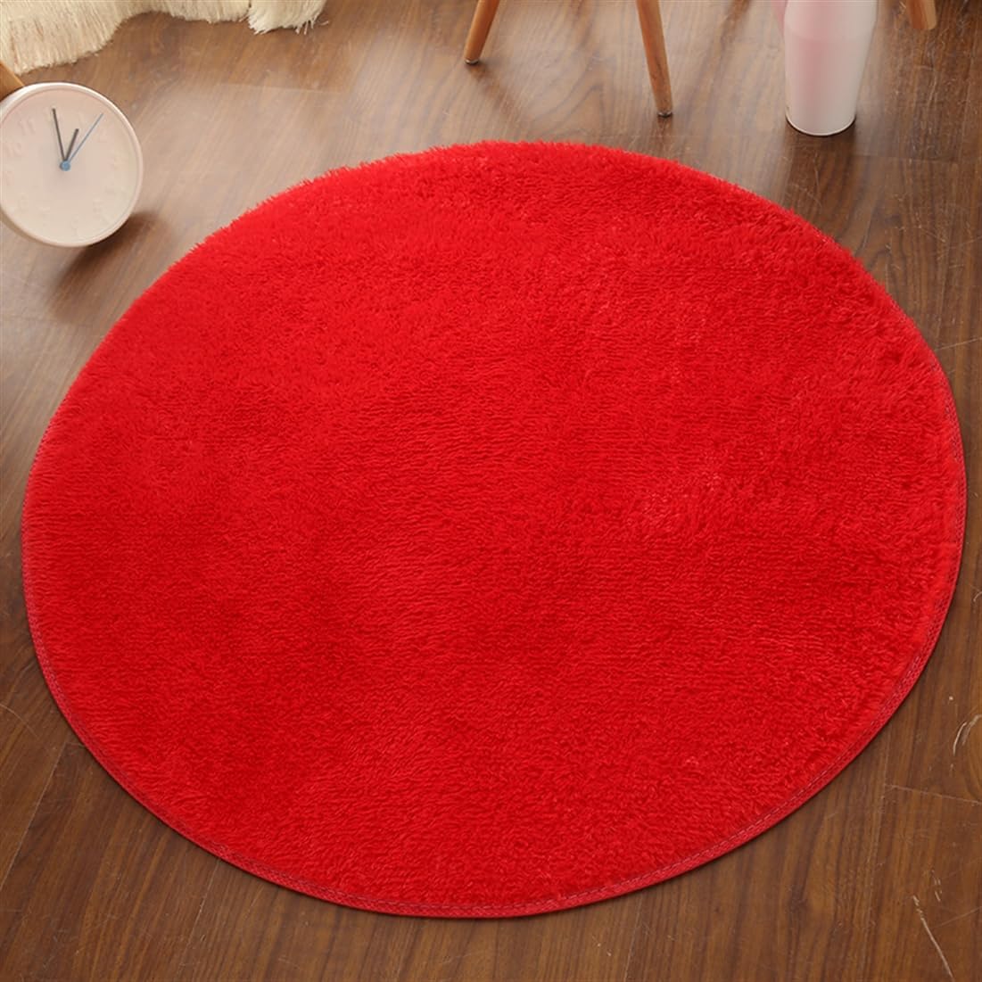 Plush Round Rug Soft Indoor Modern Area Rugs Yoga Mat for Children Bedroom Home Decor Nursery Grey 2 Feet