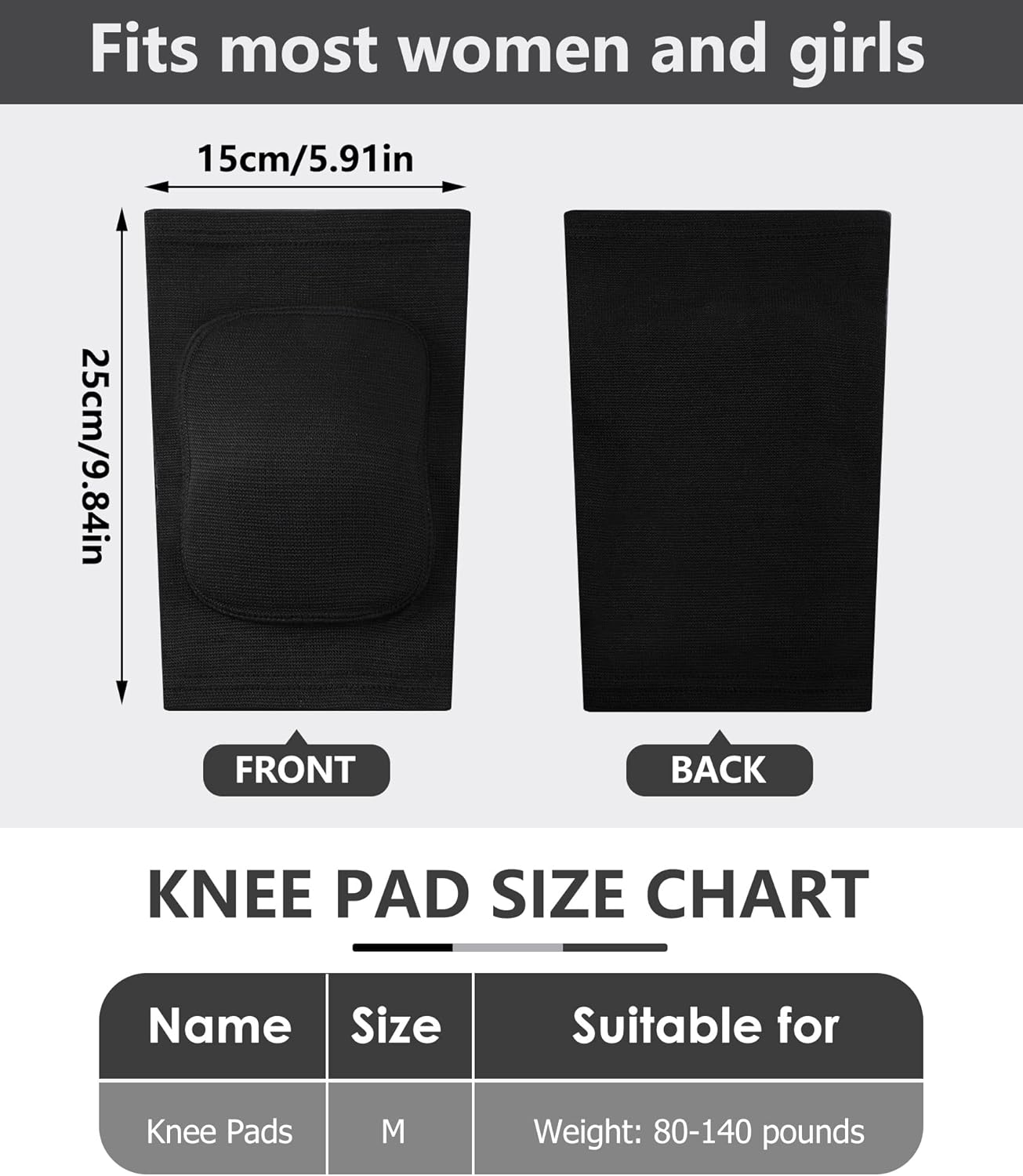 Eurzom 3 Pairs Dance Knee Pads Women Protective Non-Slip Knee Pads for Yoga Cheerleading Pole Floor Dance Volleyball