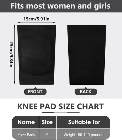 Eurzom 3 Pairs Dance Knee Pads Women Protective Non-Slip Knee Pads for Yoga Cheerleading Pole Floor Dance Volleyball