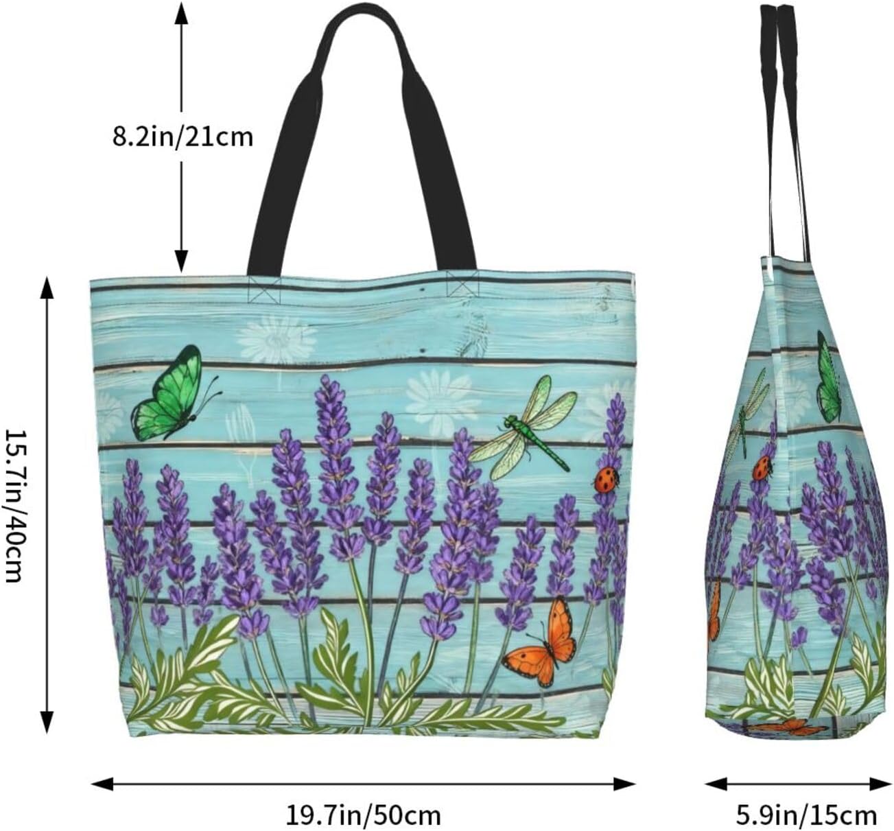 Tote Shoulder Bag Large Durable Reusable Eco-friendly Handbag Lightweight Stylish for Daily Use-19.7x15.7x5.9 Inch - Colors A